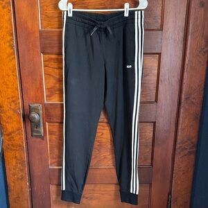 Adidas Black Pants with White Logo